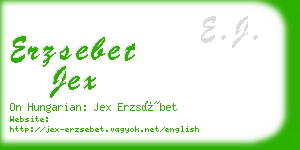 erzsebet jex business card